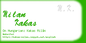 milan kakas business card